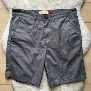 Dark Gray Men's Chino Flat Front Cotton Blend Shorts Secret Pocket 34W Golf